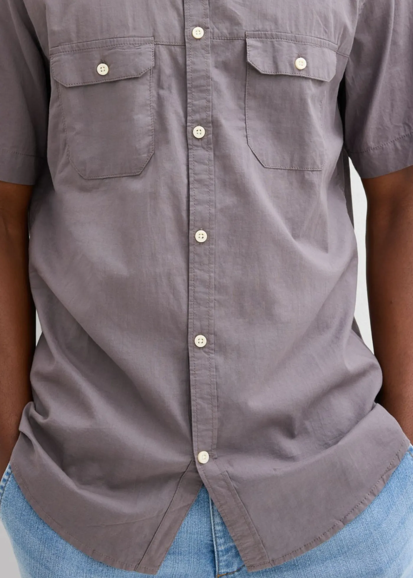 bonprix bonprix Básicos En Rebajas|Camisas>Camisa de manga corta de algodón puro carbón