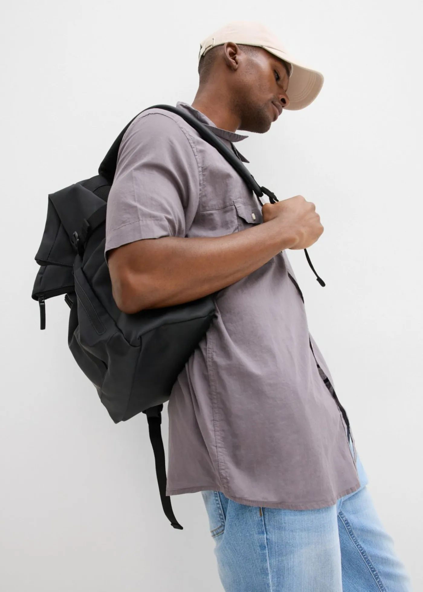 bonprix bonprix Básicos En Rebajas|Camisas>Camisa de manga corta de algodón puro carbón