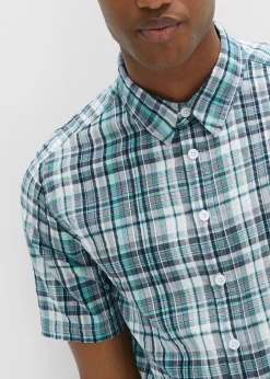 Hombre bonprix bonprix Camisa de manga corta de algodón puro milrayas