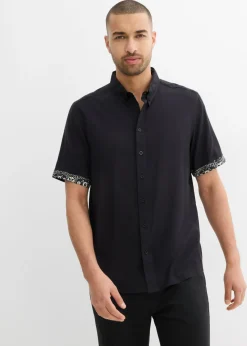 Hombre bonprix bonprix Camisa de manga corta de viscosa con corte slim