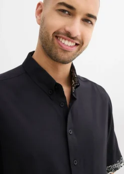 Hombre bonprix bonprix Camisa de manga corta de viscosa con corte slim