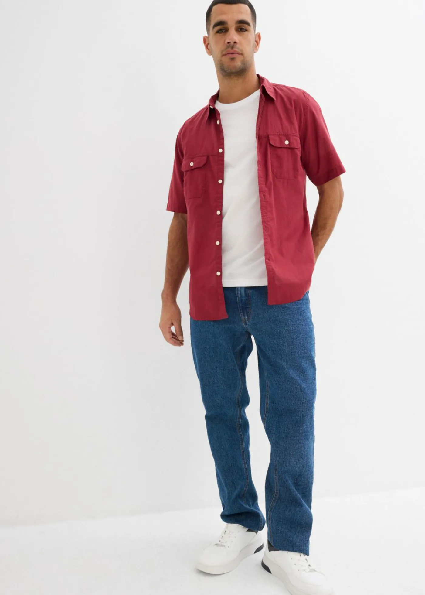 Hombre bonprix bonprix Camisa de manga corta de algodón puro