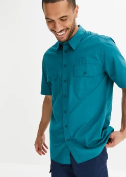 bonprix bonprix Básicos En Rebajas|Camisas>Camisa de manga corta de algodón puro Azul petróleo