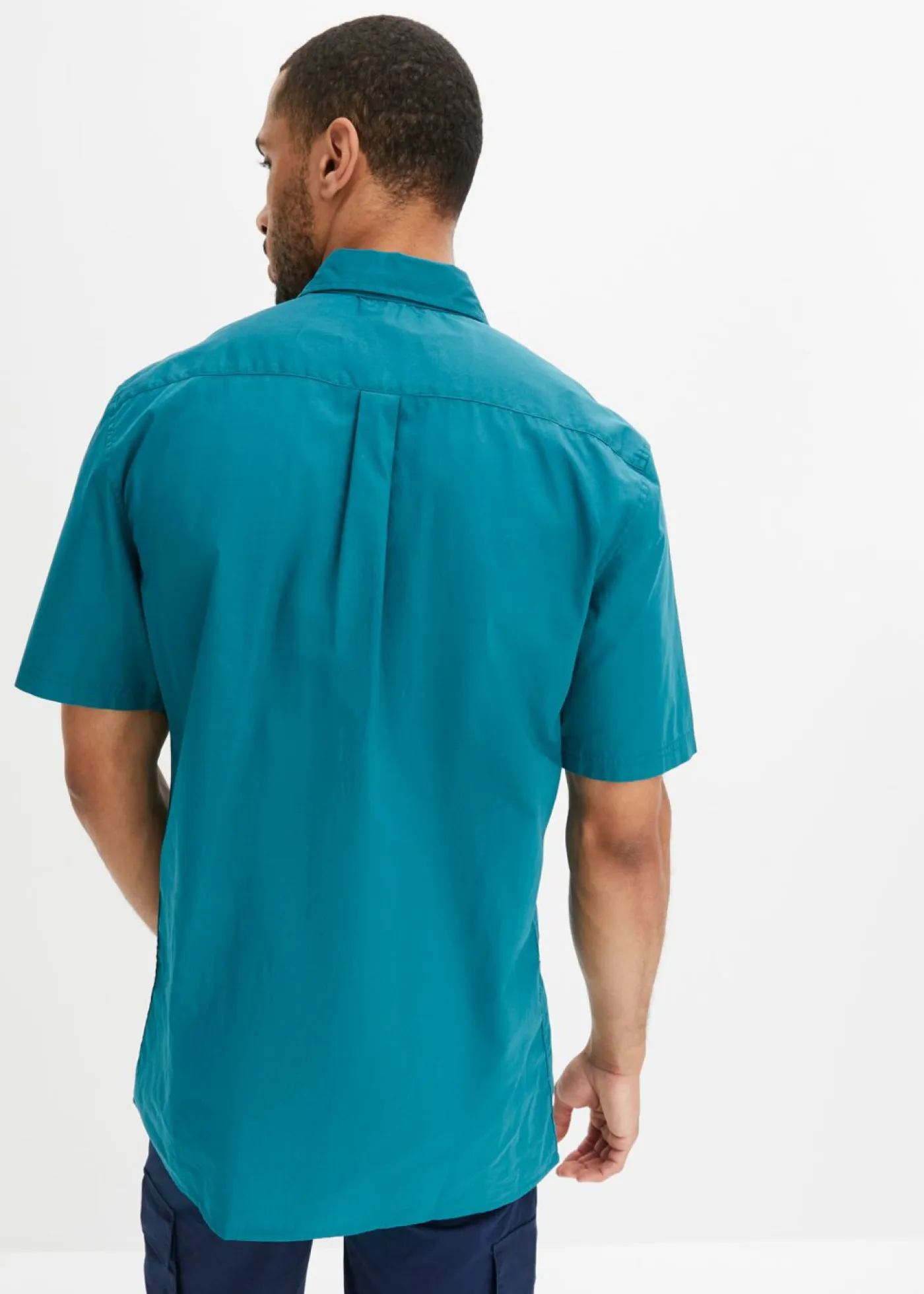 bonprix bonprix Básicos En Rebajas|Camisas>Camisa de manga corta de algodón puro Azul petróleo