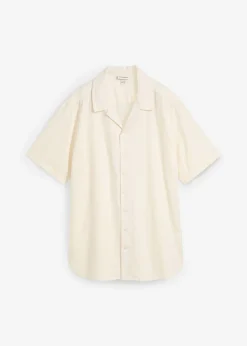 bonprix bonprix Camisas>Camisa de manga corta de lino Beige natural
