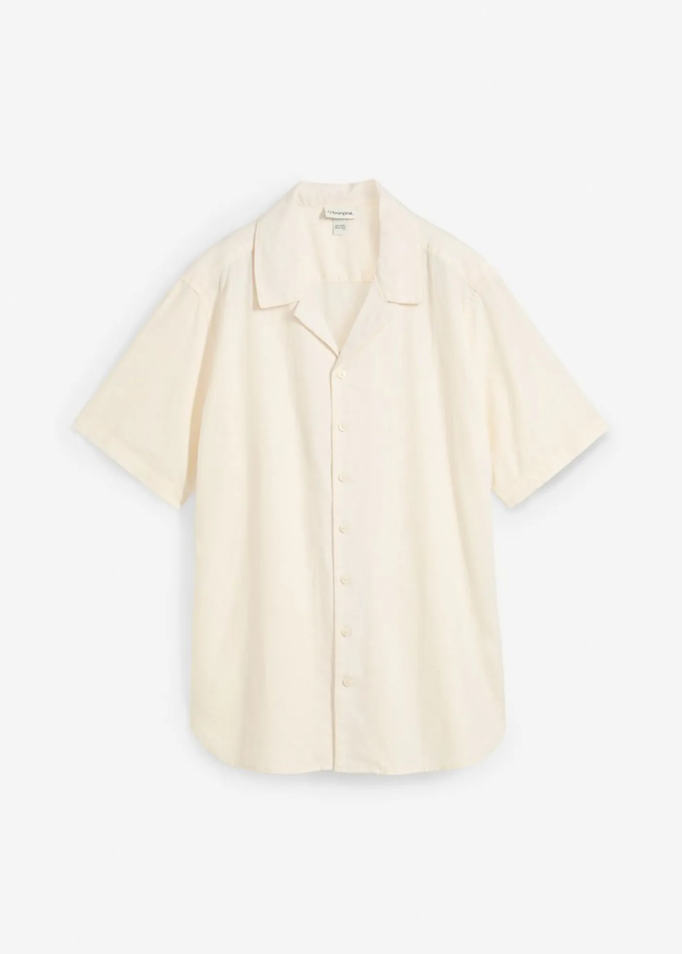 bonprix bonprix Camisas>Camisa de manga corta de lino Beige natural