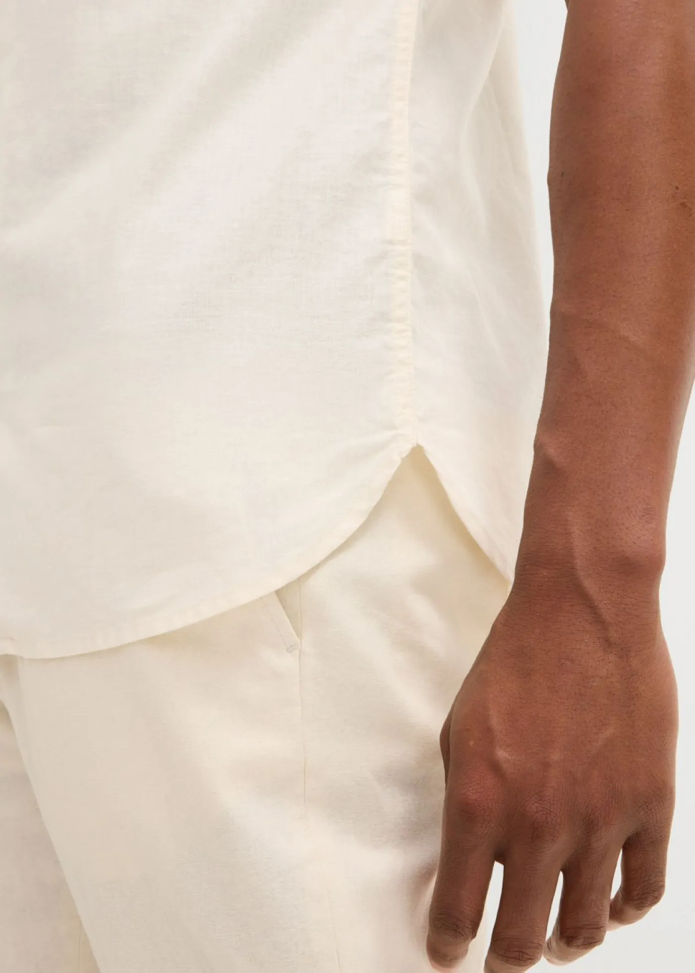 bonprix bonprix Camisas>Camisa de manga corta de lino Beige natural