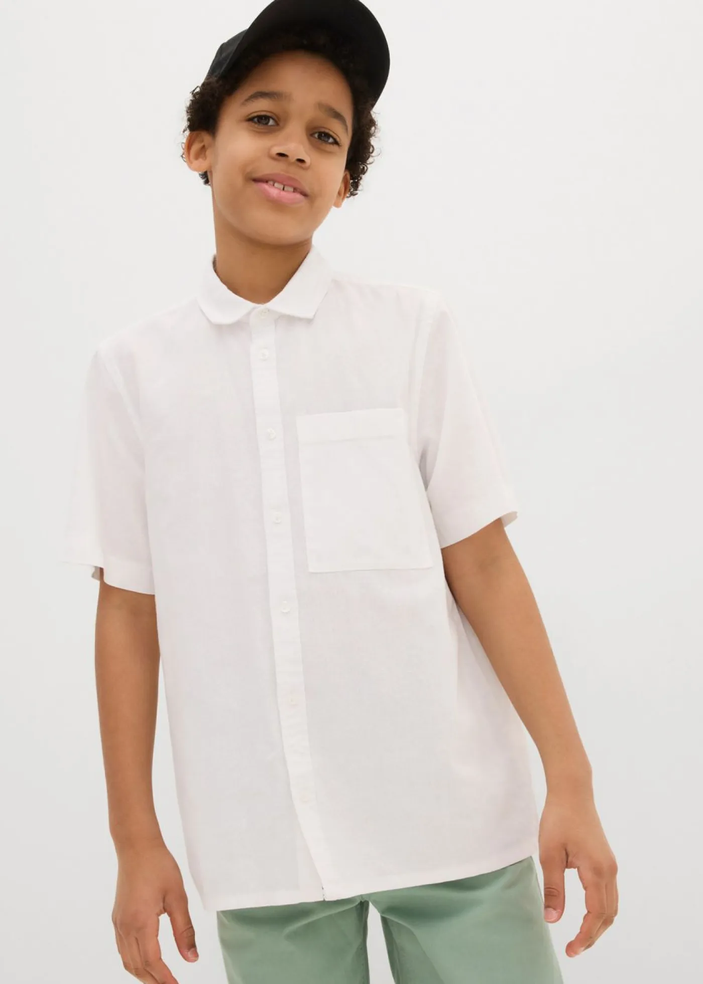 Niños bonprix bonprix Camisa de manga corta de mezcla de lino vaporosa