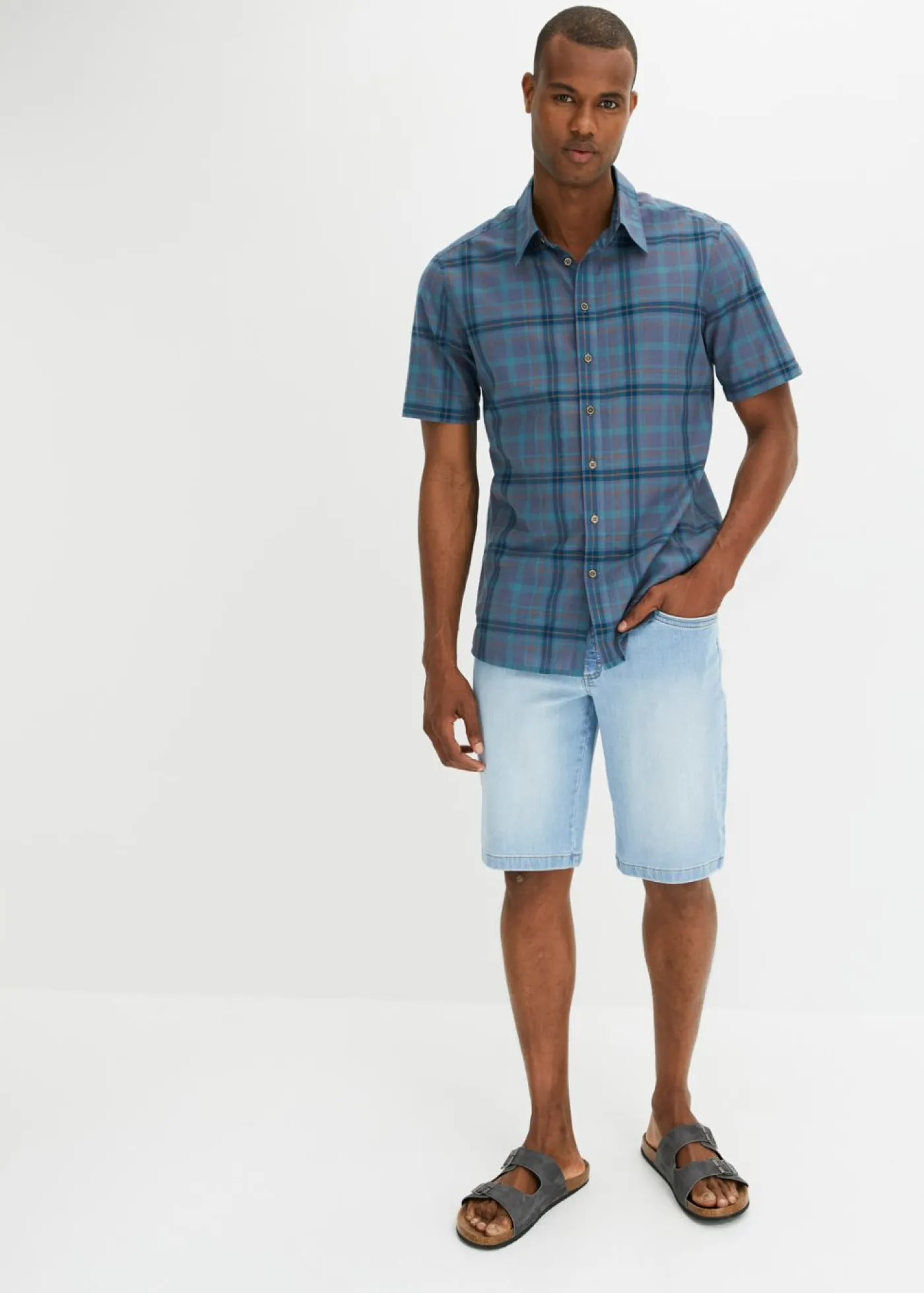 Hombre bonprix bonprix Camisa de manga corta de algodón puro