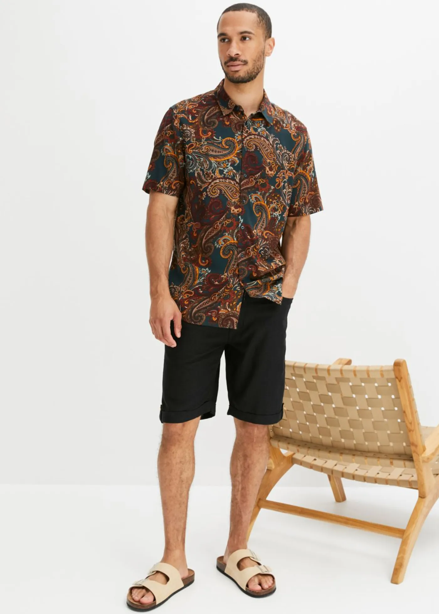 Hombre bonprix bonprix Camisa de manga corta de viscosa