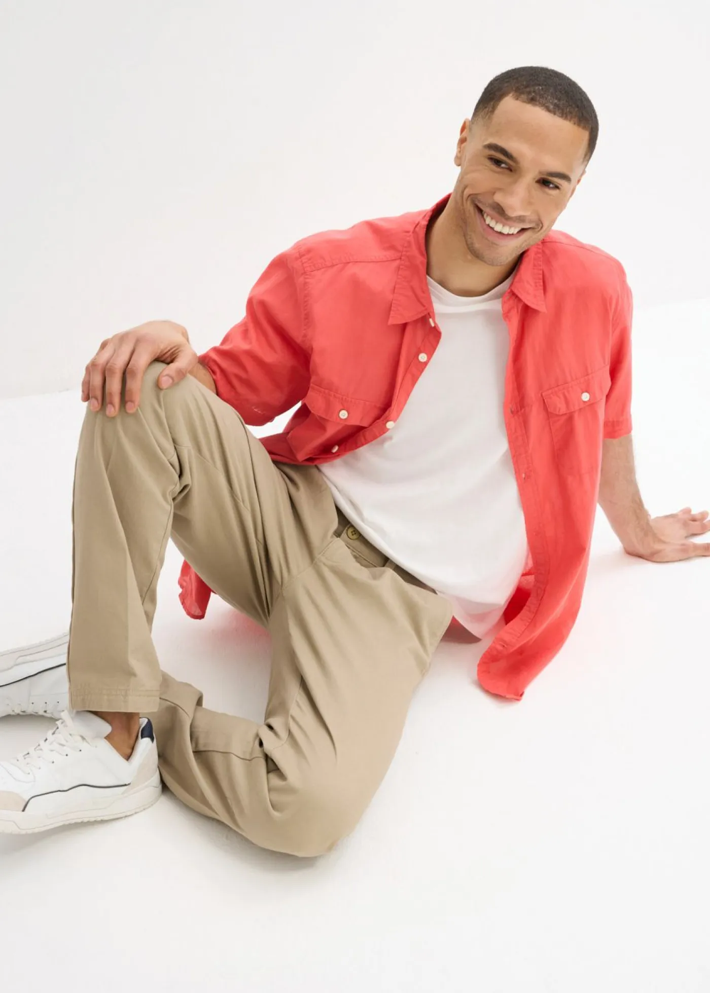 Hombre bonprix bonprix Camisa de manga corta de algodón puro