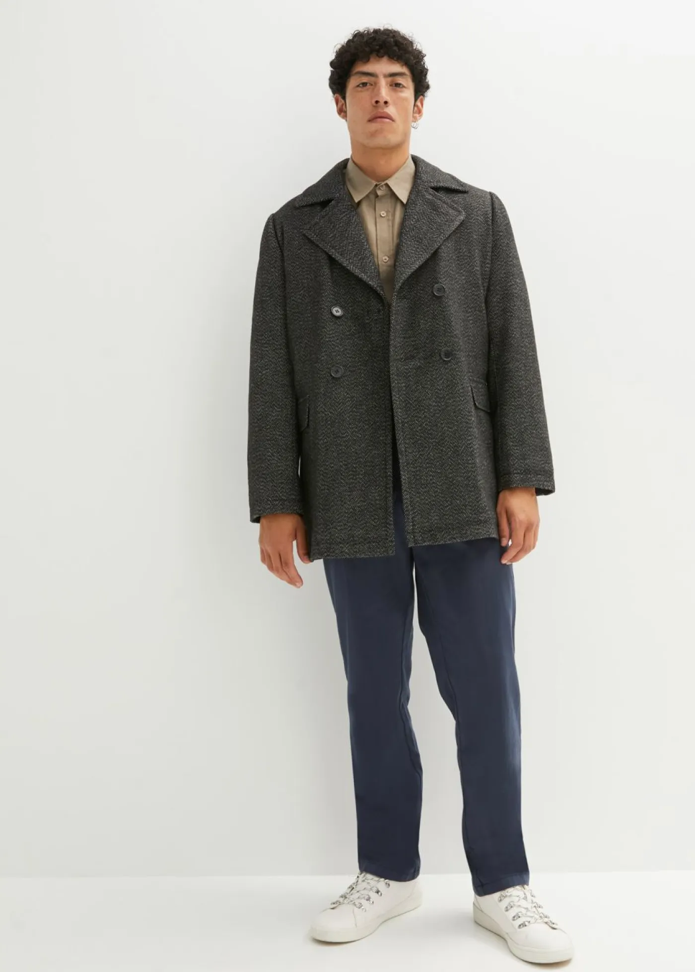 Hombre bonprix bonprix Camisa de manga corta de mezcla de lino vaporosa