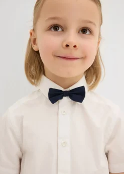 Niños bonprix bonprix Camisa de manga corta y pajarita de algodón puro (conjunto de 2 piezas)