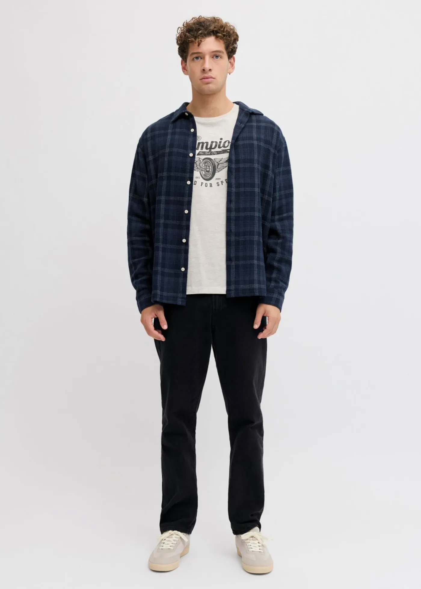 bonprix JJ REBEL Camisas|Novedades>Camisa de manga larga de JJ REBEL azul tinta a cuadros