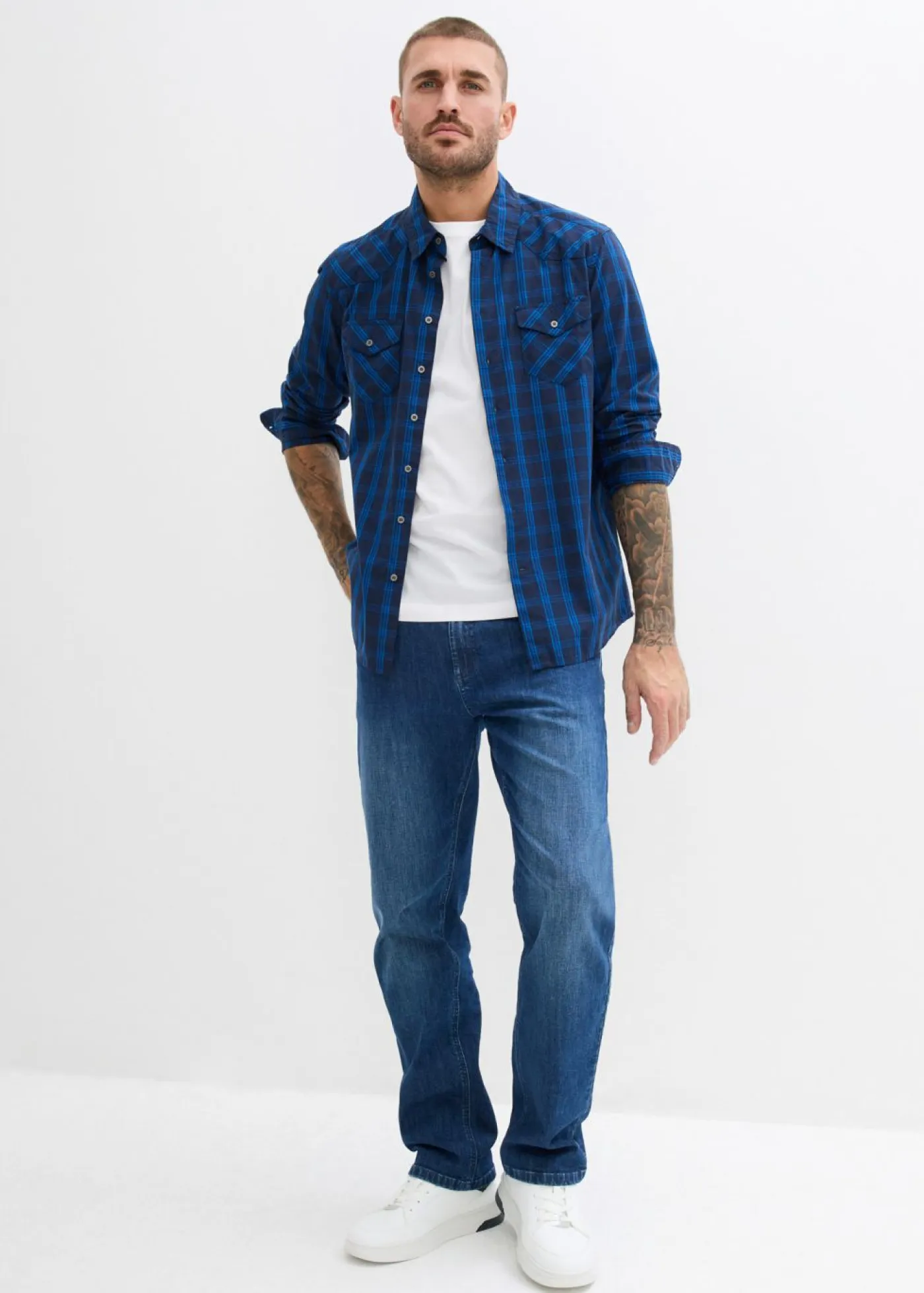 Hombre bonprix bonprix Camisa de manga larga de algodón puro