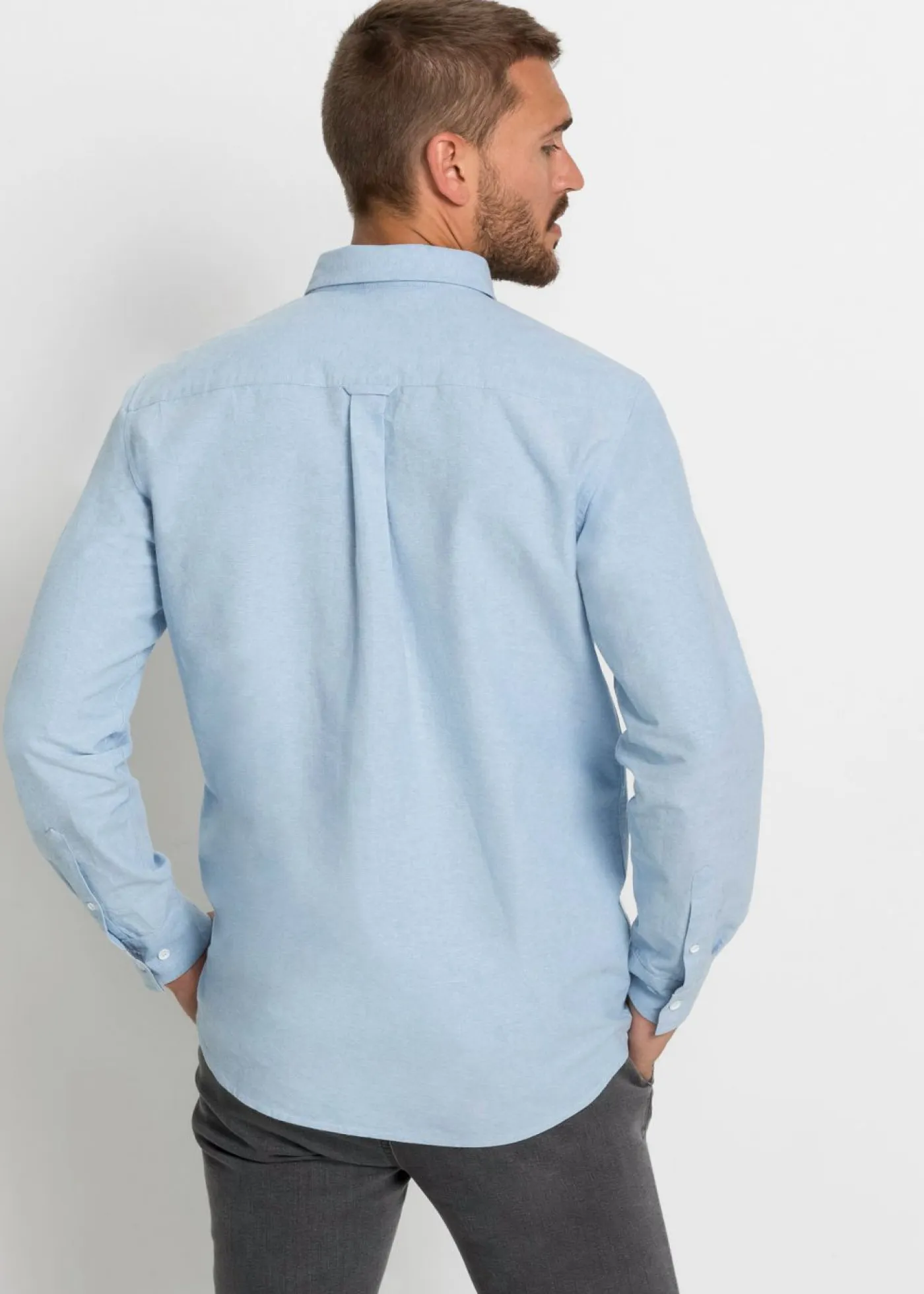 Hombre bonprix bonprix Camisa de manga larga tipo Oxford de algodón puro