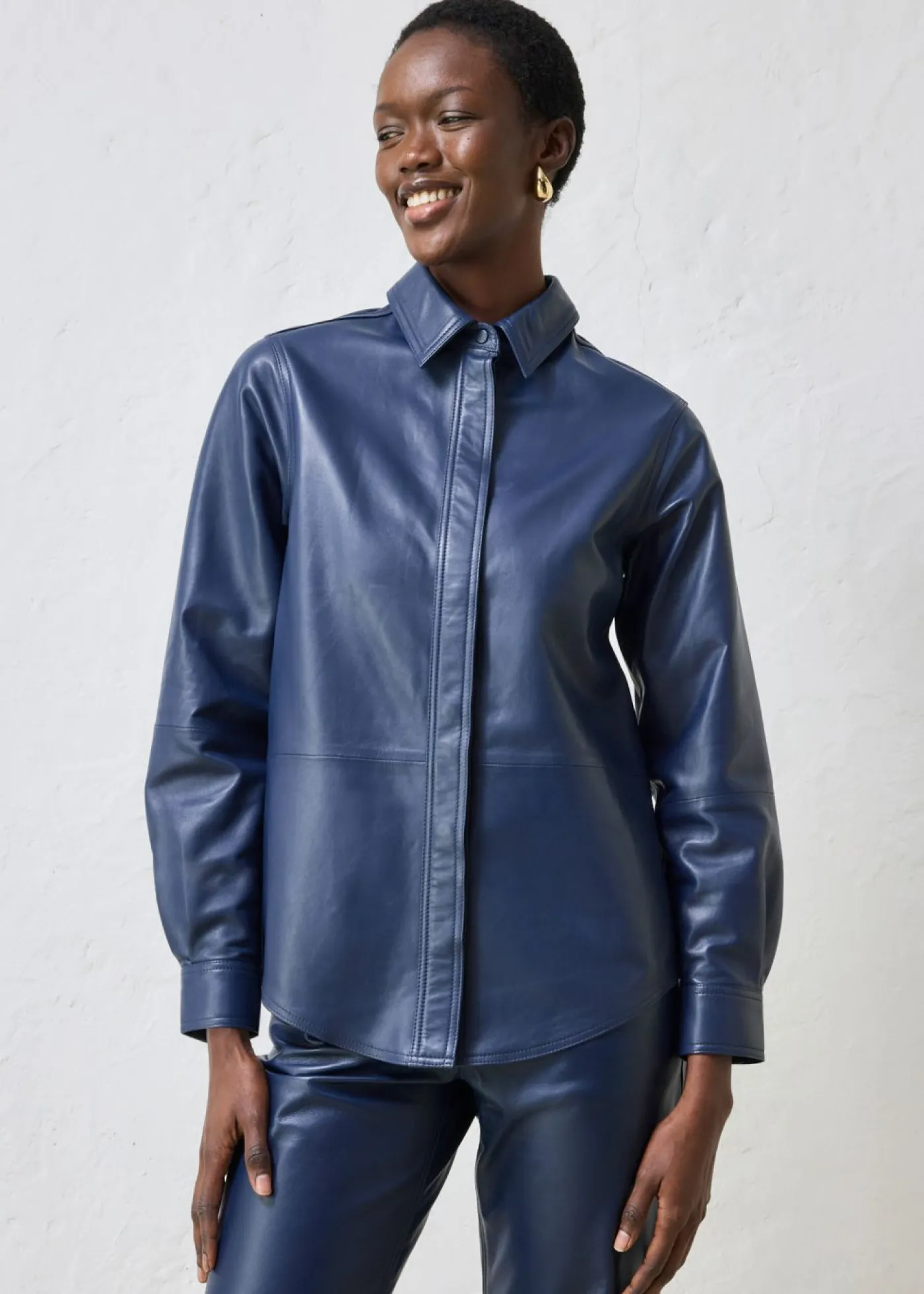 bonprix bonprix Premium|Camisas Y Blusas>Camisa de napa de cordero Azul marino