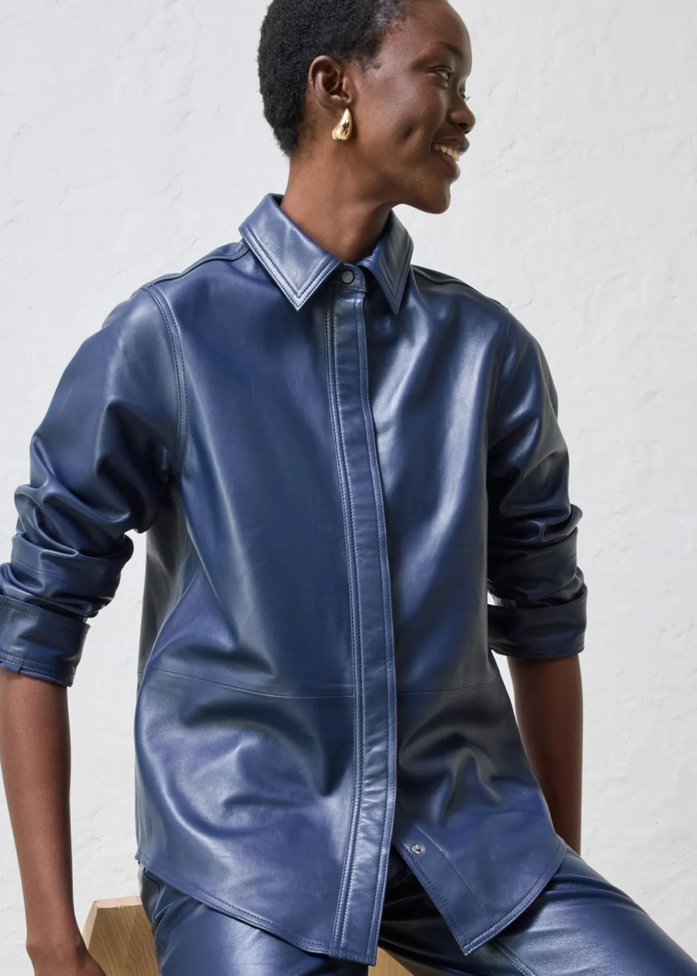 bonprix bonprix Premium|Camisas Y Blusas>Camisa de napa de cordero Azul marino