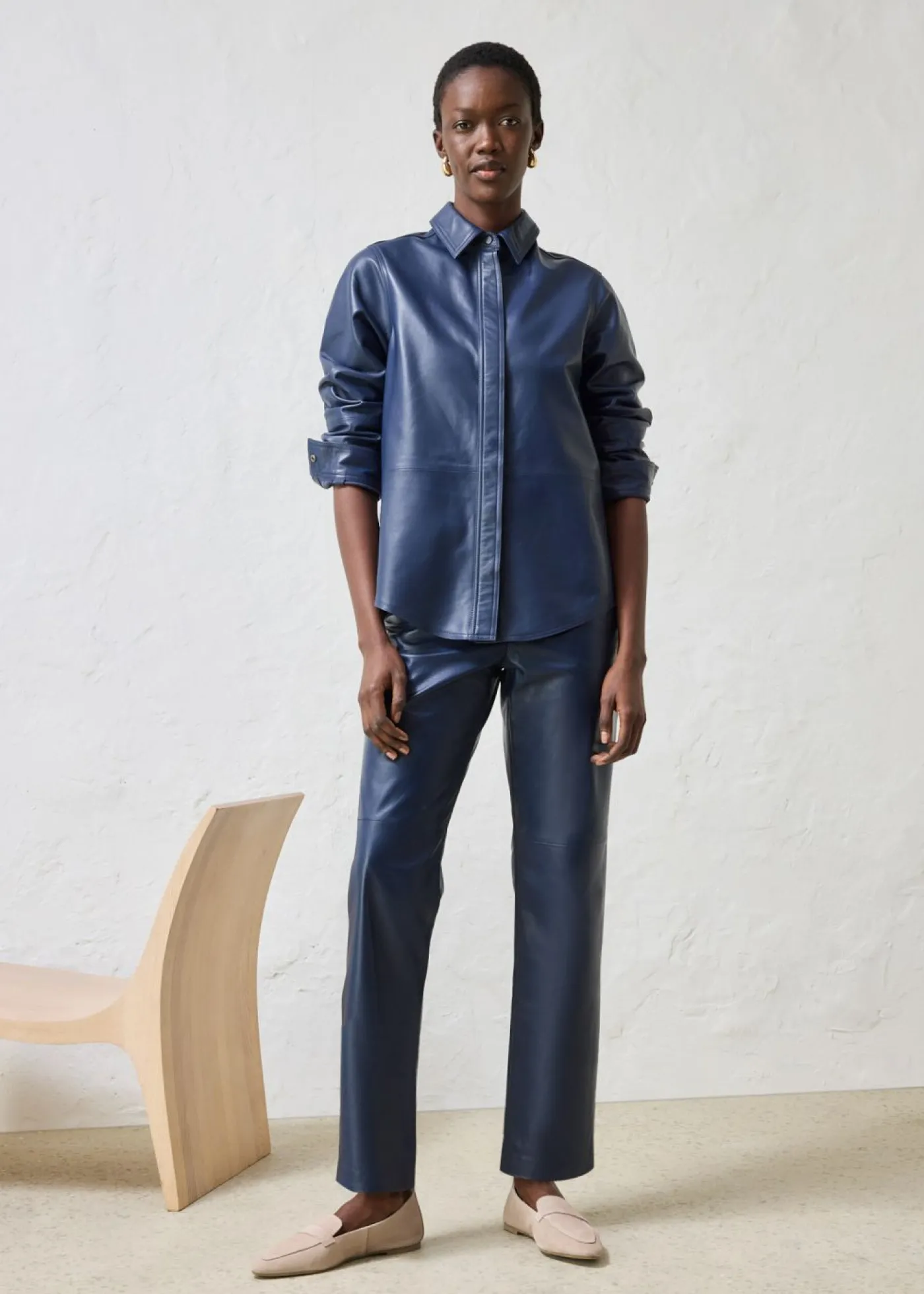 bonprix bonprix Premium|Camisas Y Blusas>Camisa de napa de cordero Azul marino