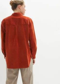 Mujer bonprix bonprix Camisa de pana con abertura lateral