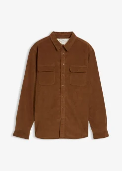 Hombre bonprix bonprix Camisa de pana térmica con tejido elástico y forro polar cálido