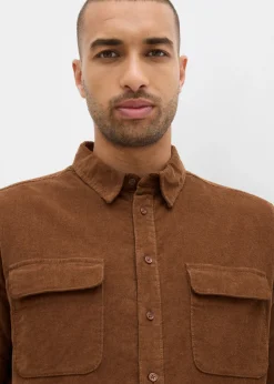 Hombre bonprix bonprix Camisa de pana térmica con tejido elástico y forro polar cálido