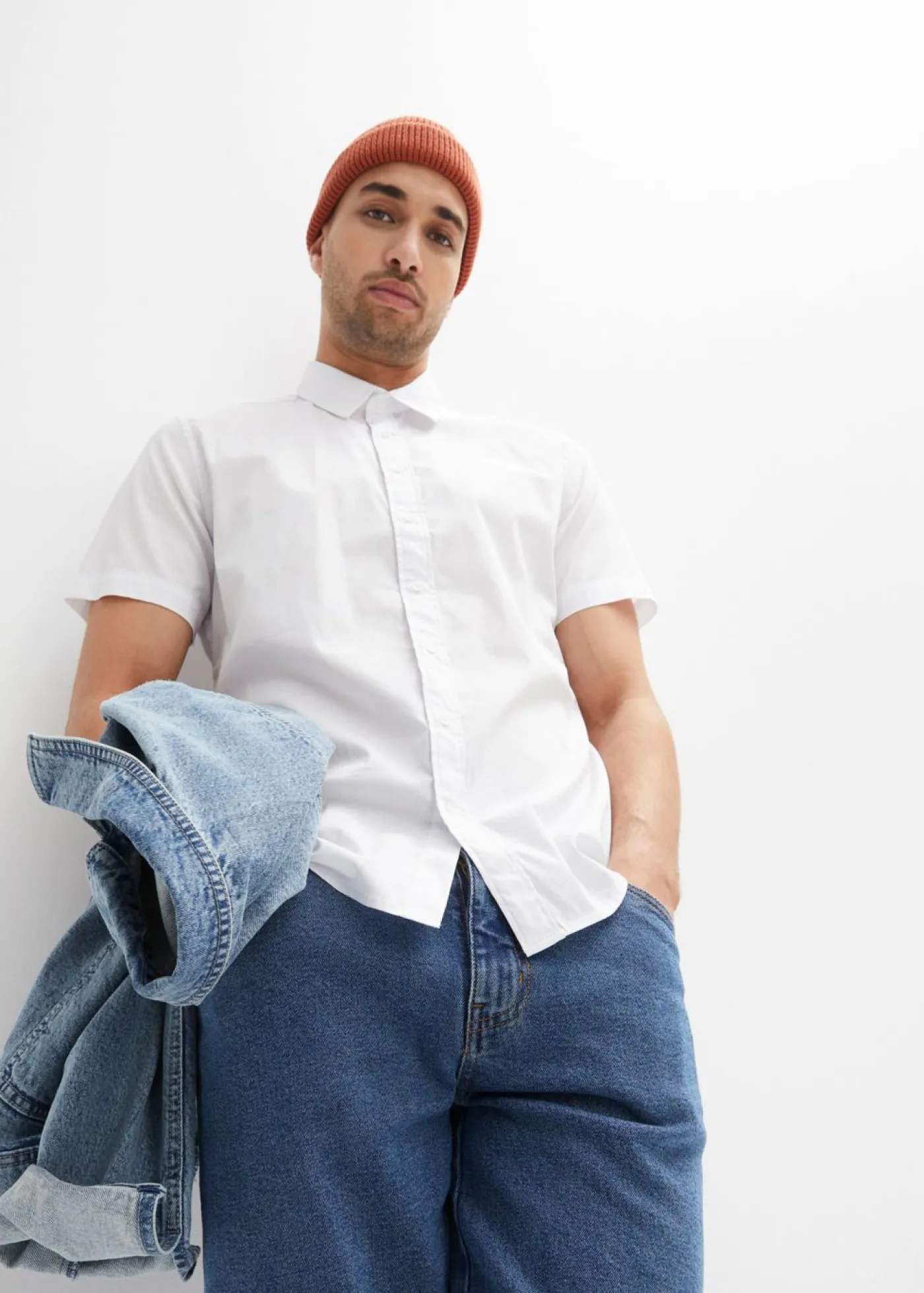 Hombre bonprix bonprix Camisa elástica de manga corta y corte slim