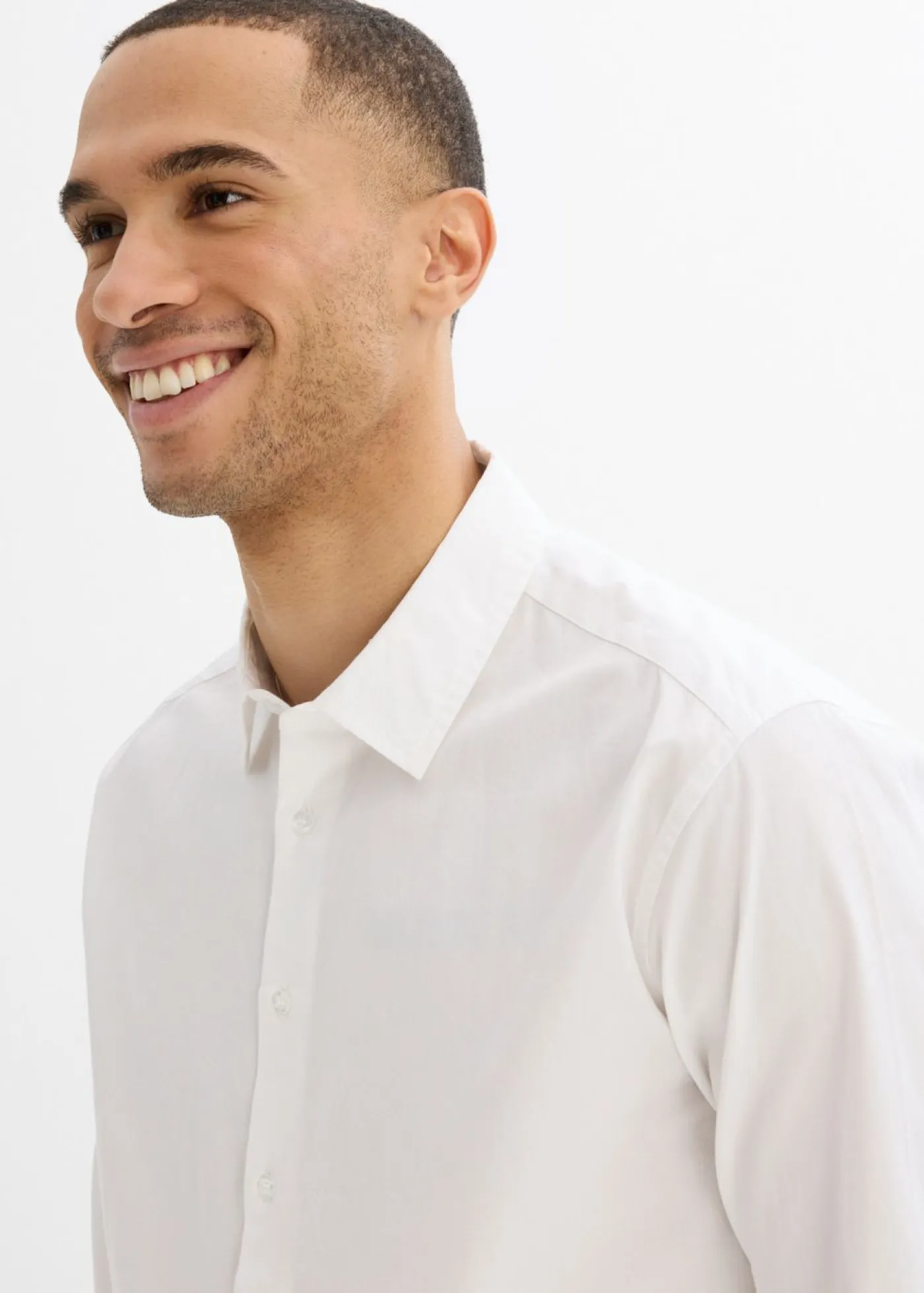 bonprix bonprix Camisas>Camisa formal de algodón puro con corte regular que no requiere planchado Blanco