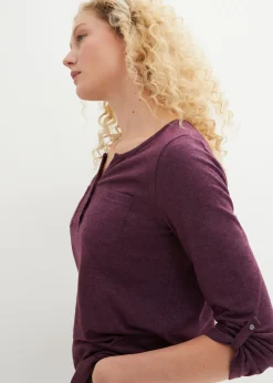 Mujer bonprix bonprix Camisa henley de algodón con botones