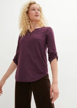 Mujer bonprix bonprix Camisa henley de algodón con botones