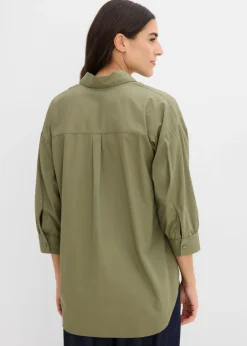 Mujer bonprix bonprix Camisa oversize de algodón con mangas 3/4