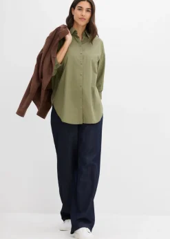 Mujer bonprix bonprix Camisa oversize de algodón con mangas 3/4