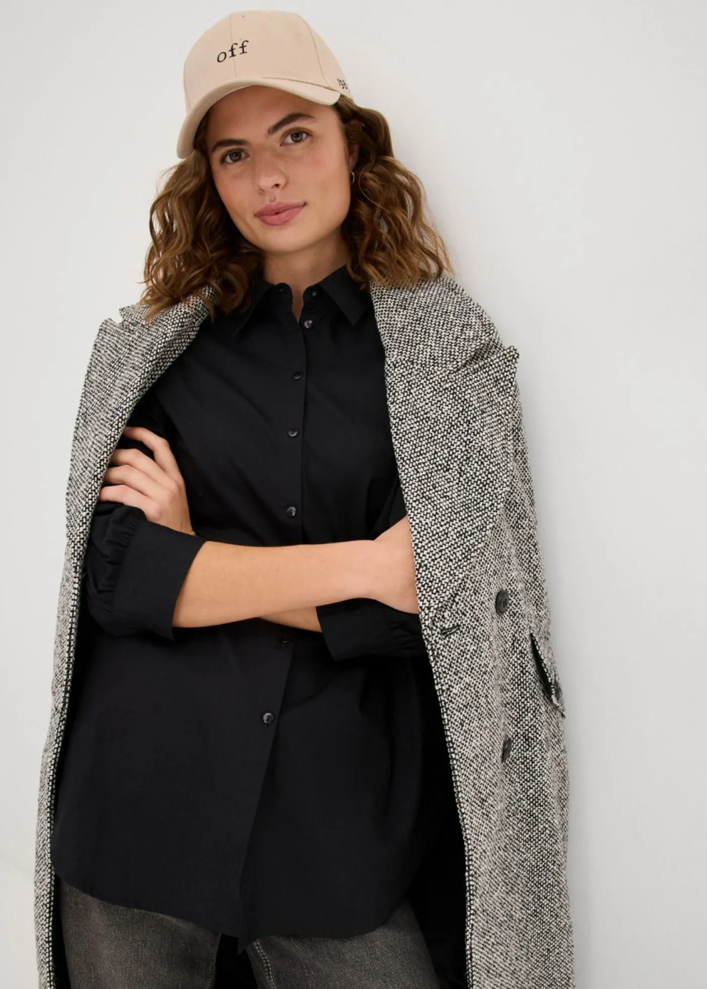 bonprix bonprix Camisas Y Blusas|Novedades>Camisa oversize de algodón con mangas 3/4 Negro