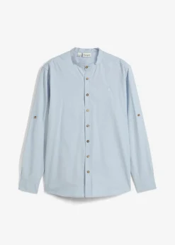 bonprix bonprix Camisas>Camisa tradicional con mangas arremangadas Azul suave