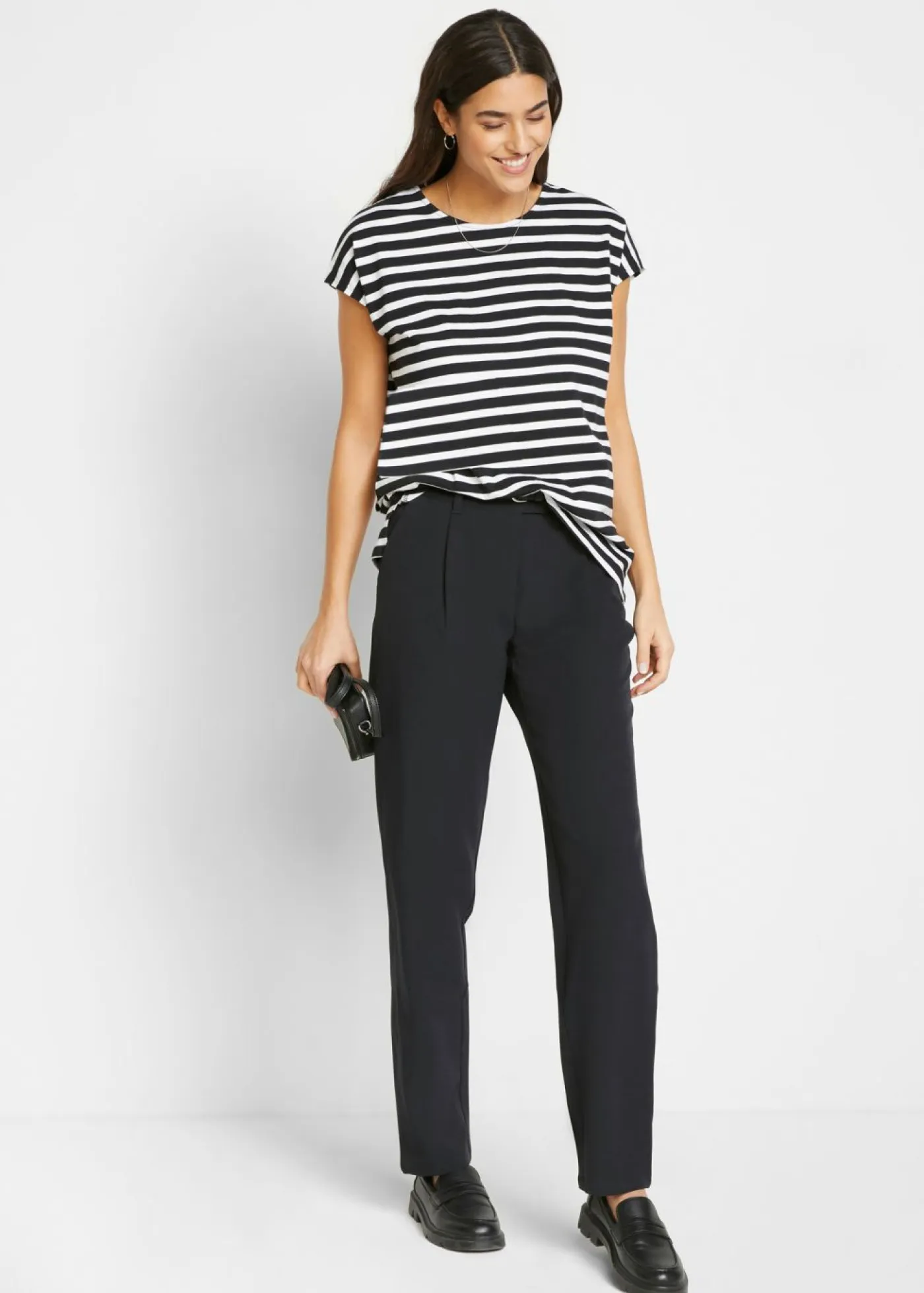 bonprix bonprix Básicos|Camisetas>Camiseta Negro-blanco con rayas