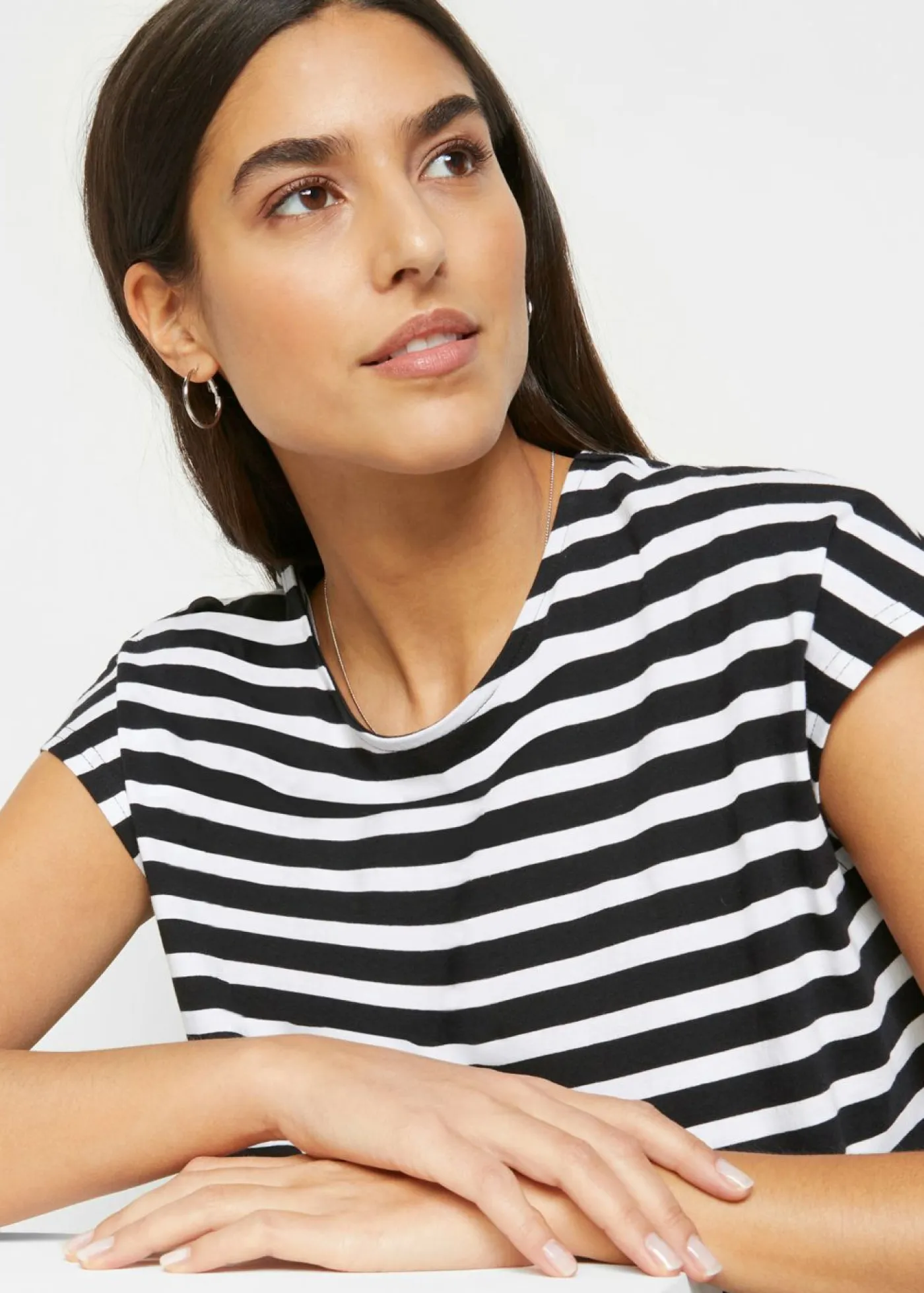 bonprix bonprix Básicos|Camisetas>Camiseta Negro-blanco con rayas