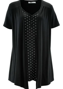 Mujer bonprix bonprix Camiseta 2 en 1 con escote en V y manga corta