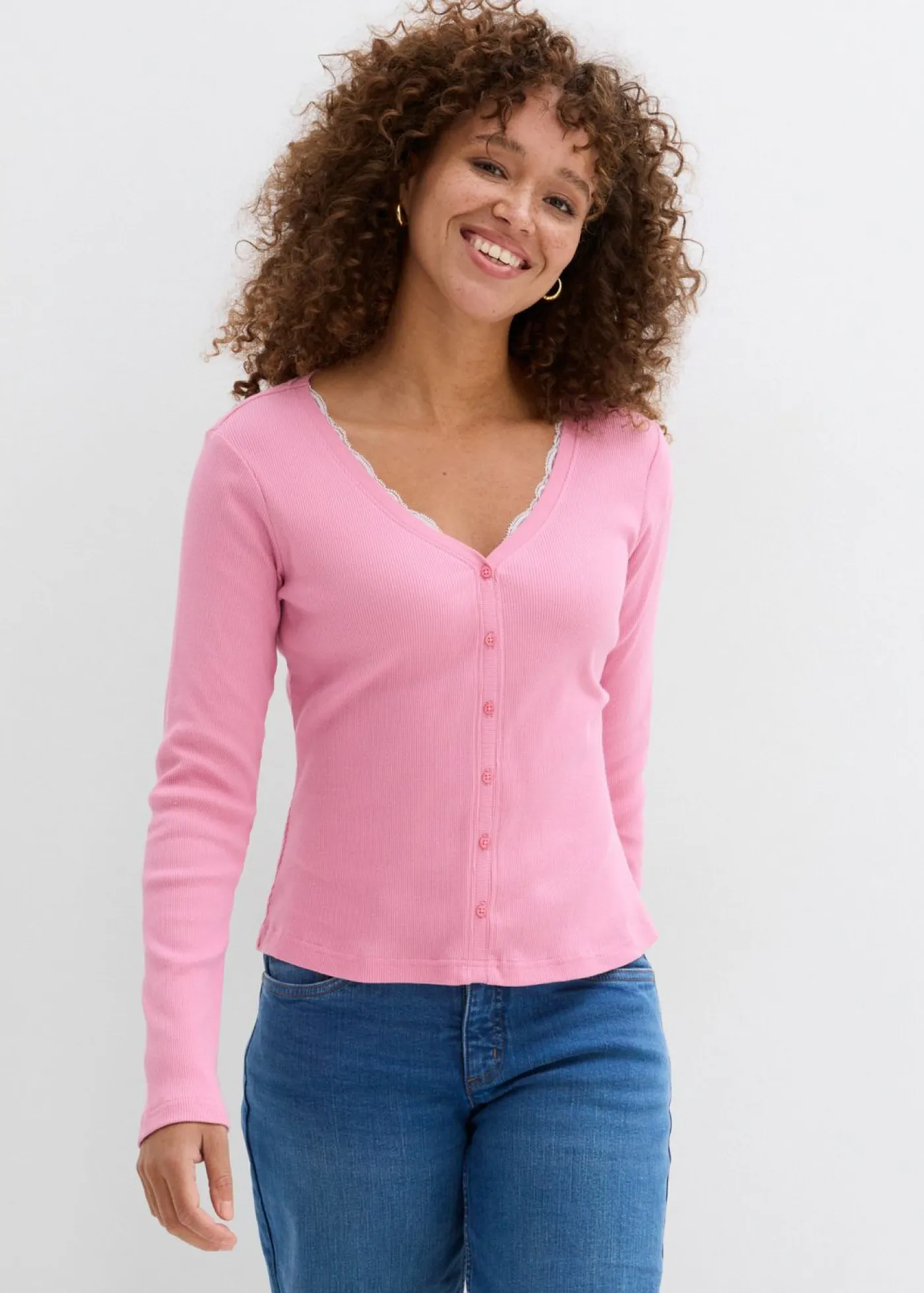 Mujer bonprix bonprix Camiseta 2 en 1 de algodón puro