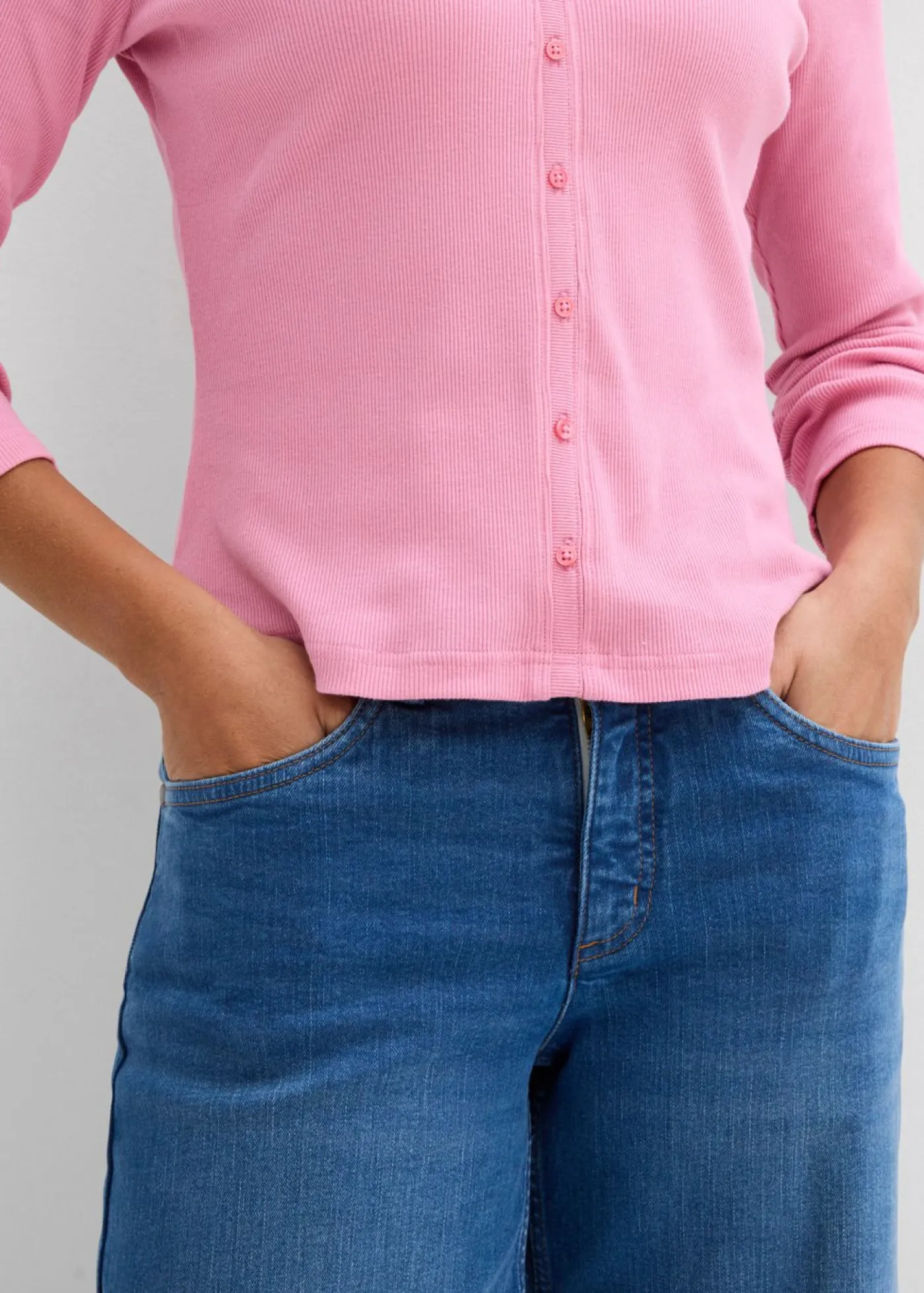 Mujer bonprix bonprix Camiseta 2 en 1 de algodón puro