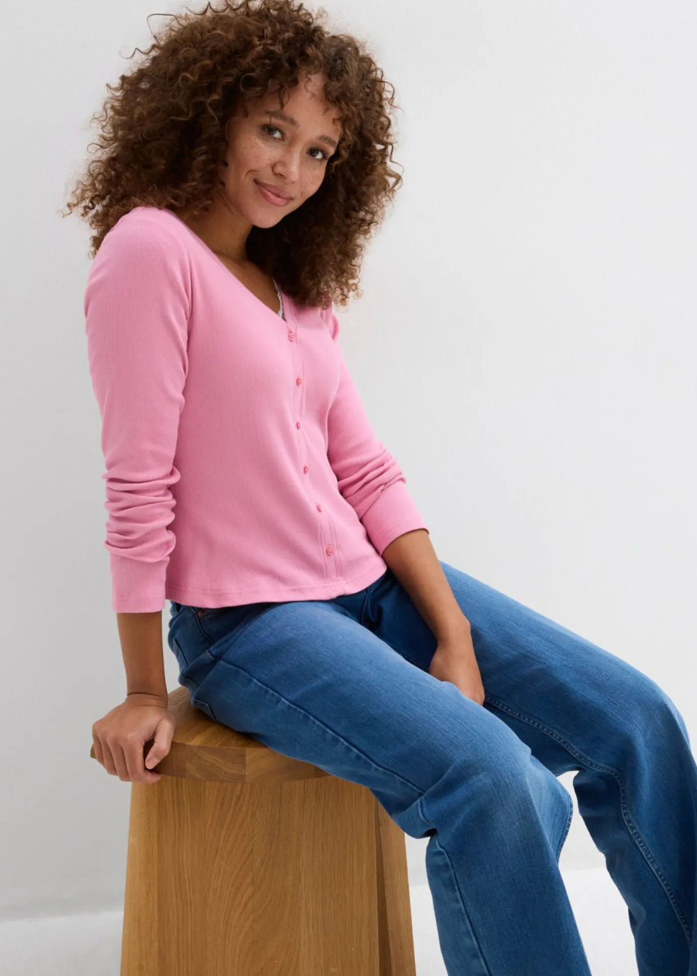 Mujer bonprix bonprix Camiseta 2 en 1 de algodón puro