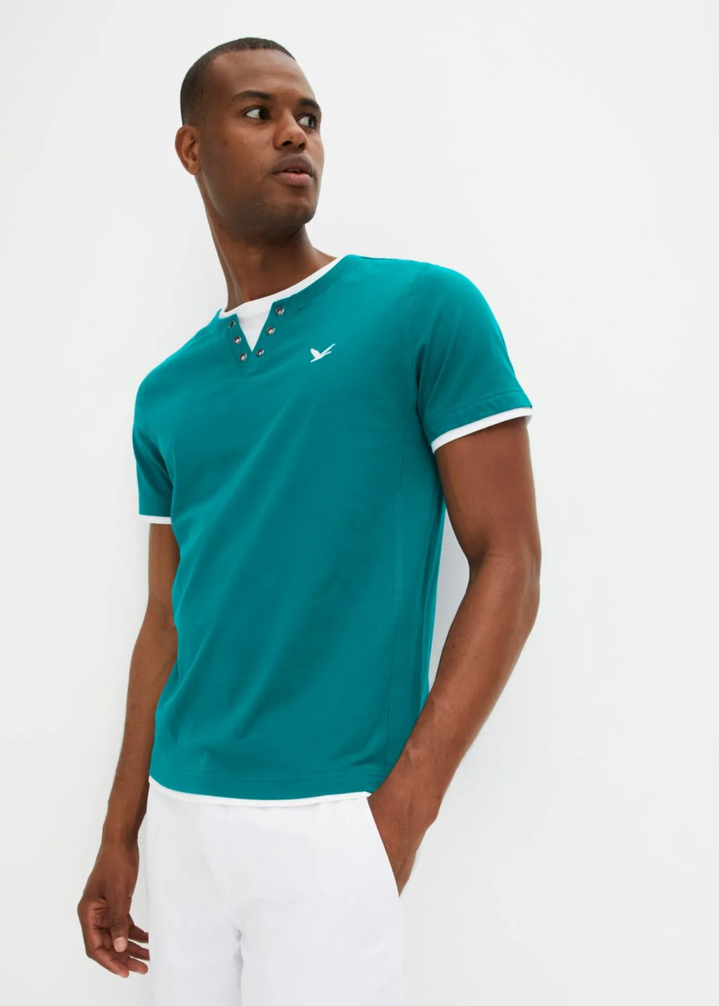 Hombre bonprix bonprix Camiseta 2 en 1 de manga corta (2 unidades)