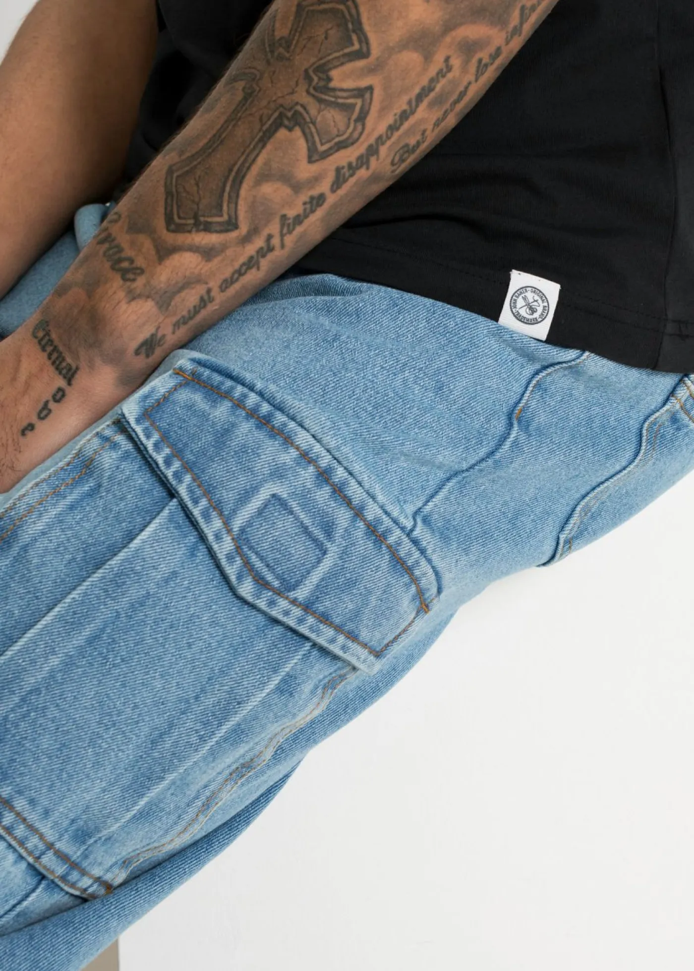 bonprix John Baner JEANSWEAR Camisetas Y Polos>Camiseta (2 unidades) Negro-gris claro jaspeado estampado