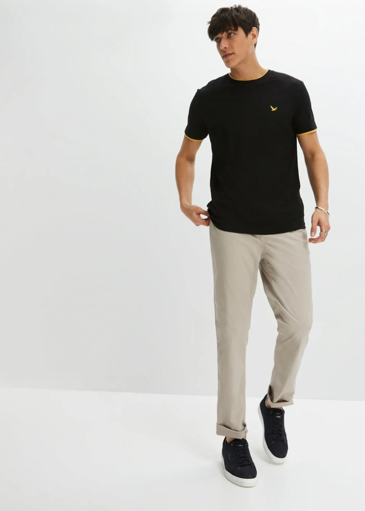 bonprix bonprix Básicos En Rebajas|Camisetas Y Polos>Camiseta (2 unidades) negro+verde grisáceo