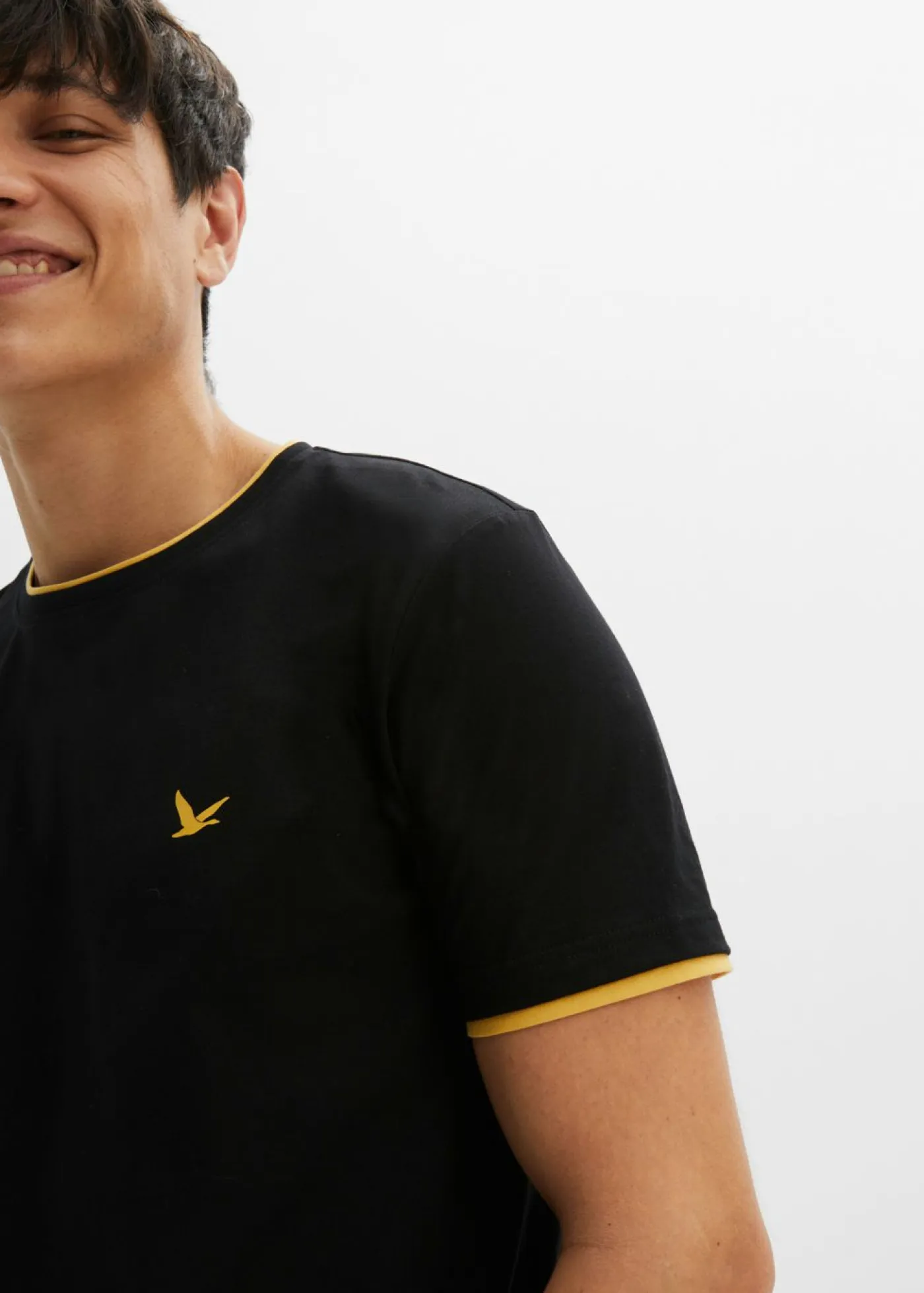 bonprix bonprix Básicos En Rebajas|Camisetas Y Polos>Camiseta (2 unidades) negro+verde grisáceo