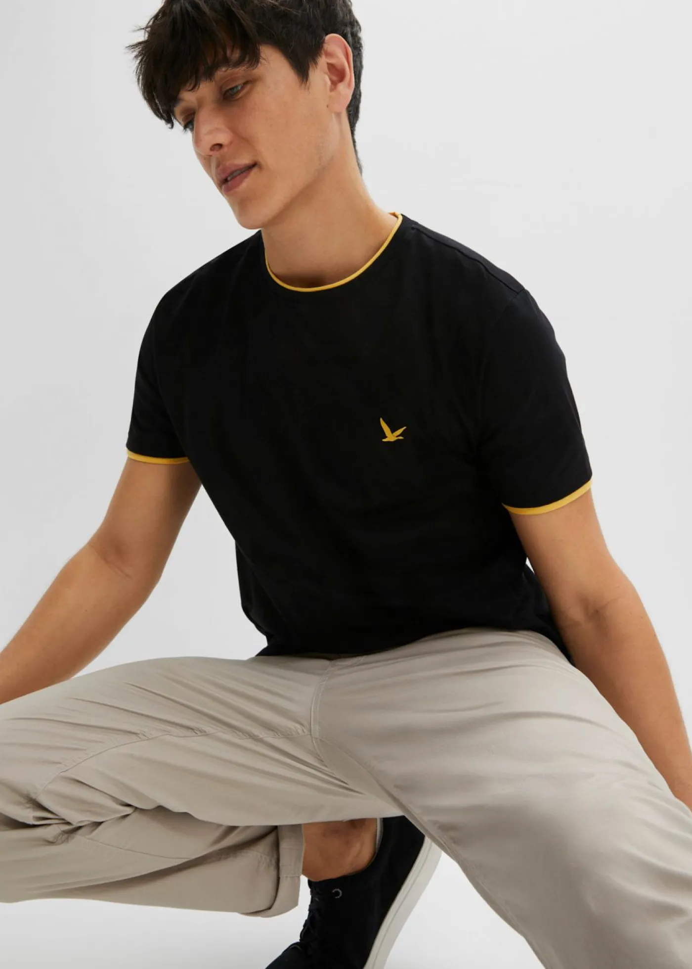 bonprix bonprix Básicos En Rebajas|Camisetas Y Polos>Camiseta (2 unidades) negro+verde grisáceo