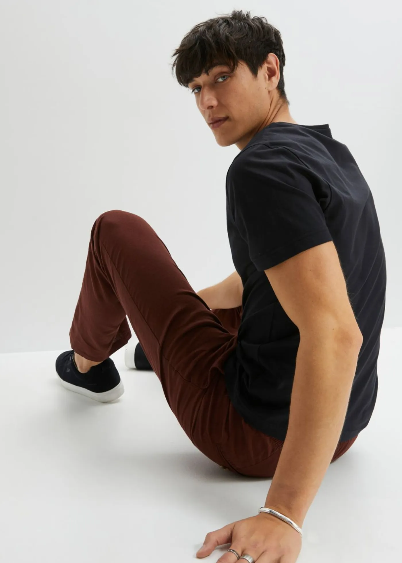 bonprix bonprix Básicos En Rebajas|Camisetas Y Polos>Camiseta (3 unidades) Blanco + negro + turquesa cobalto