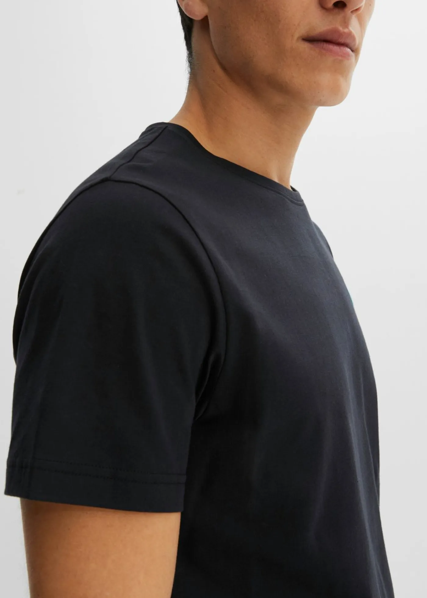 bonprix bonprix Básicos En Rebajas|Camisetas Y Polos>Camiseta (3 unidades) Blanco + negro + turquesa cobalto