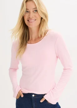 Mujer bonprix bonprix Camiseta acanalada de manga larga