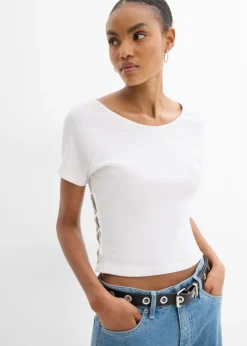 bonprix bonprix Camisetas>Camiseta ajustada de algodón orgánico puro Blanco