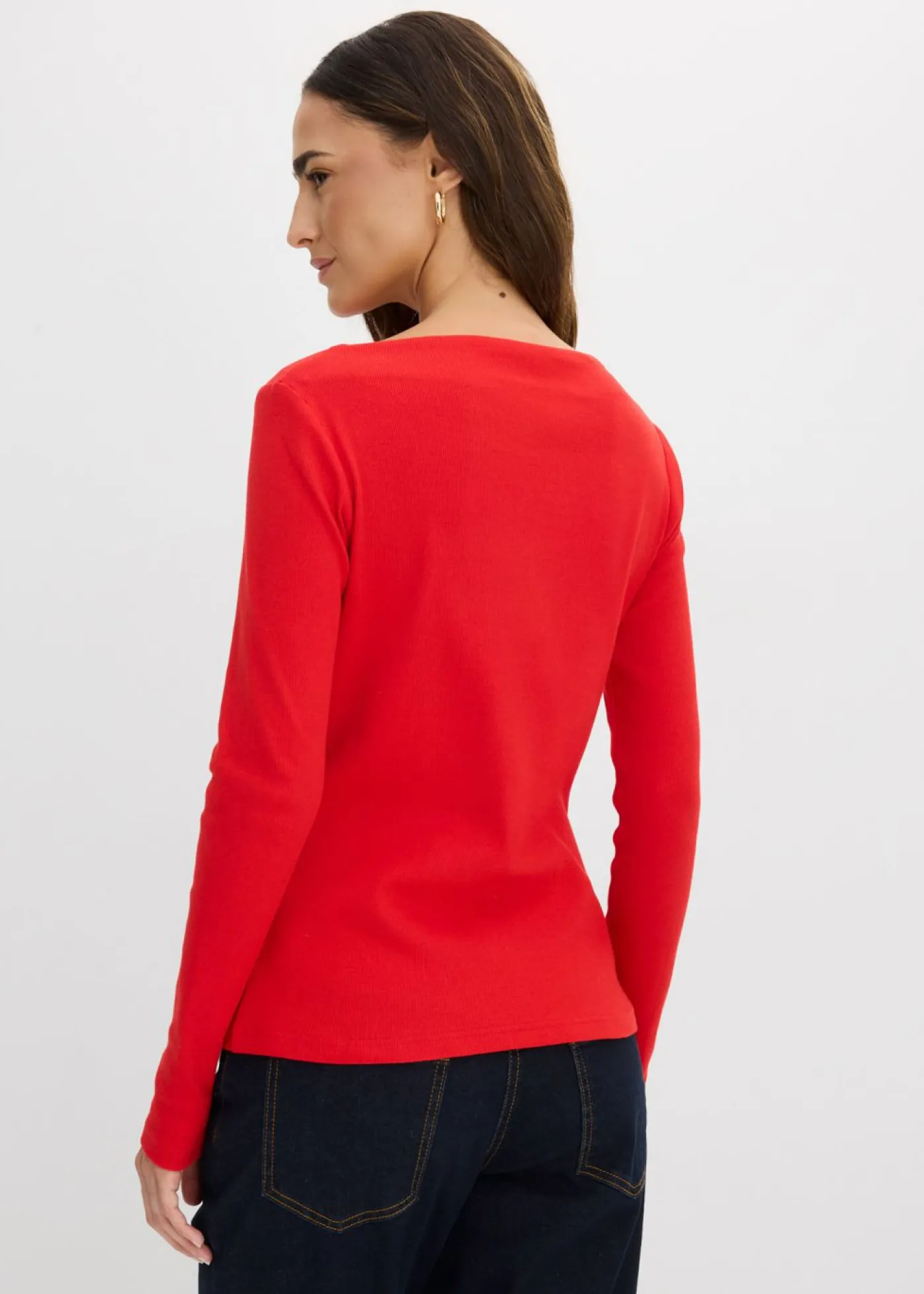 bonprix bonprix Básicos|Camisetas>Camiseta ajustada de canalé fresa